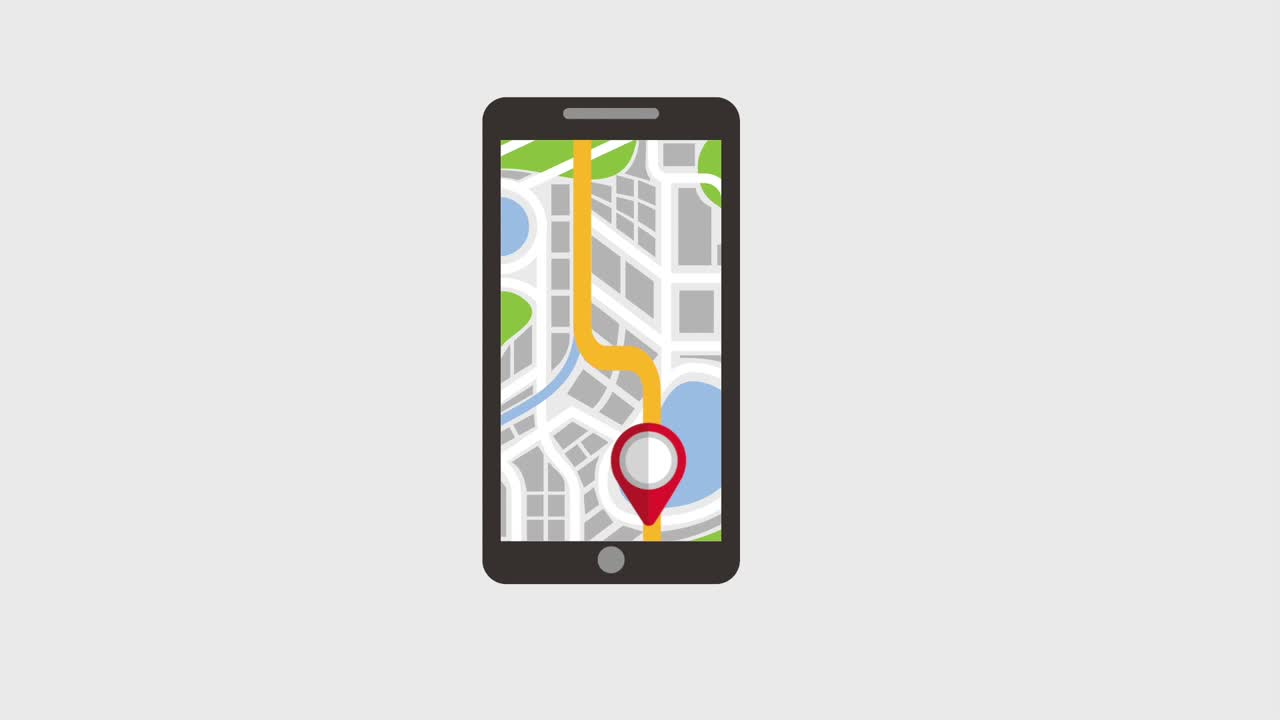 mapa pin de teléfono inteligente navegación gps digital