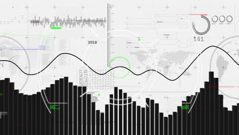 creating animation with bar graphs and line charts on digital interface