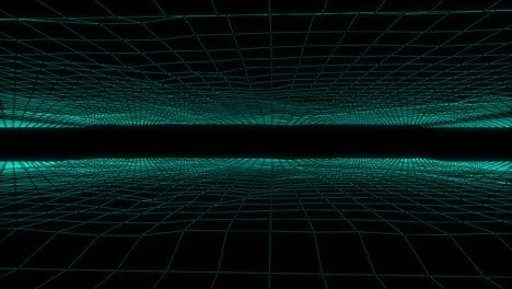 wireframe digital landscape flat tunnel concept hologram 3d rendering motion background.