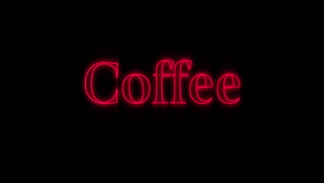 cartel de neón de café rojo emergente