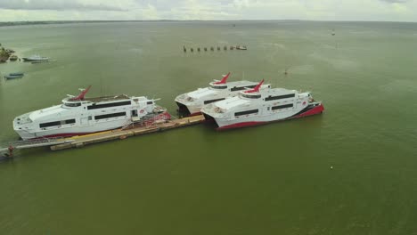 catamaran ferry docked in the southern city of san fernando, trinidad