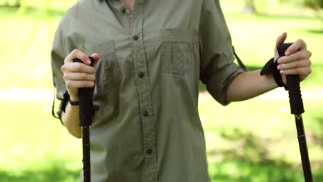 fit woman going for a hike