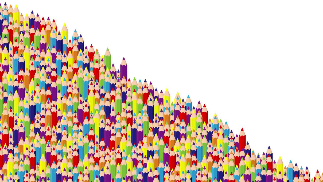 barra de lápiz 3d patrón de onda de baraje isométrico virtual, educación o diseño de concepto de papelería de negocios ilustración en fondo blanco animación de bucle sin costuras 4k, con espacio de copia