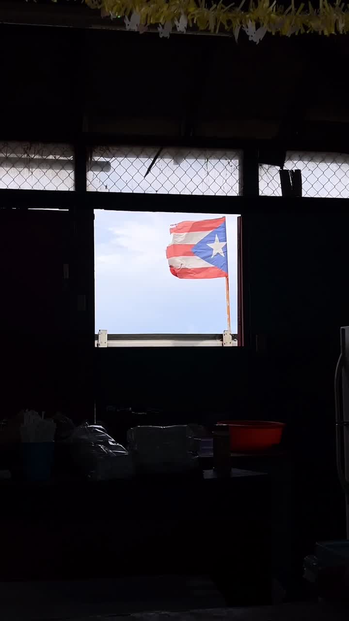 флаг пуэрто-рико через окно