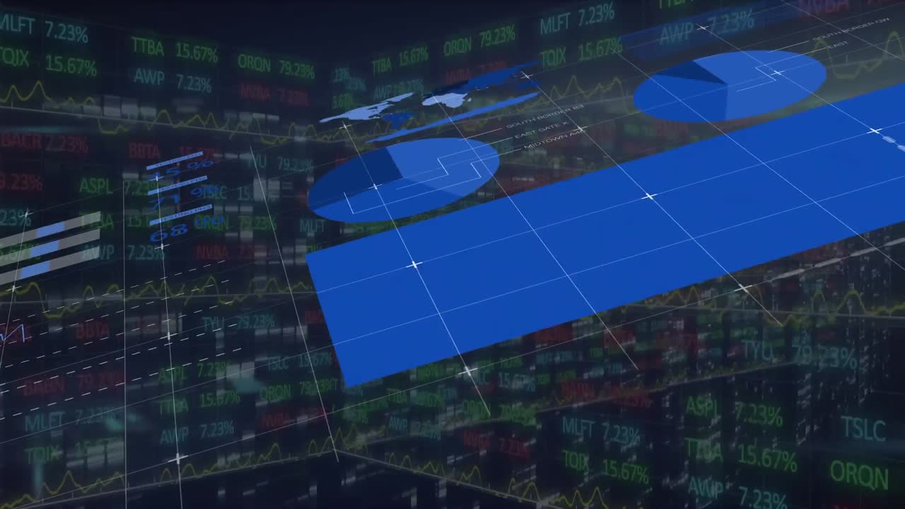 animación de las estadísticas y procesamiento de datos financieros