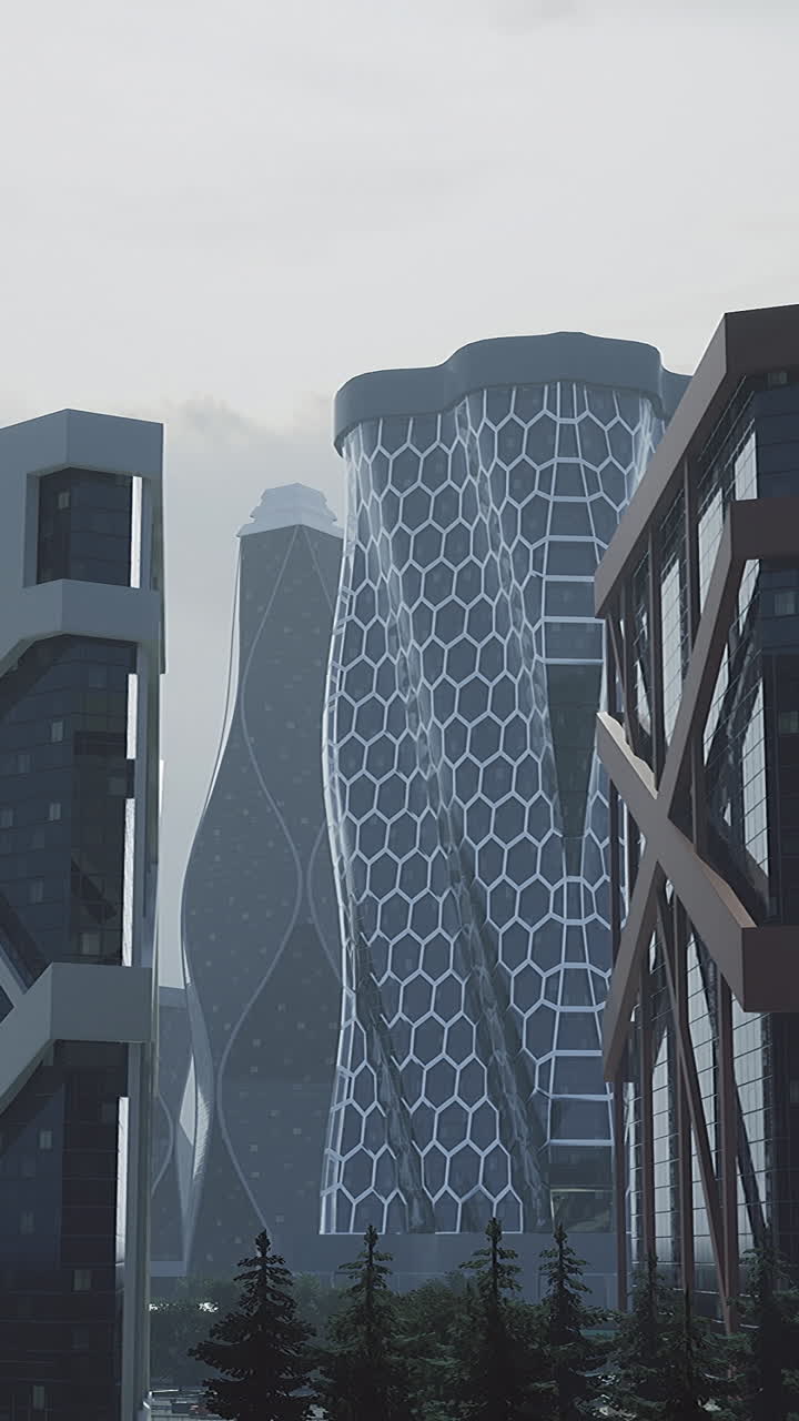 L'architettura moderna mette in mostra design unici in un ambiente urbano