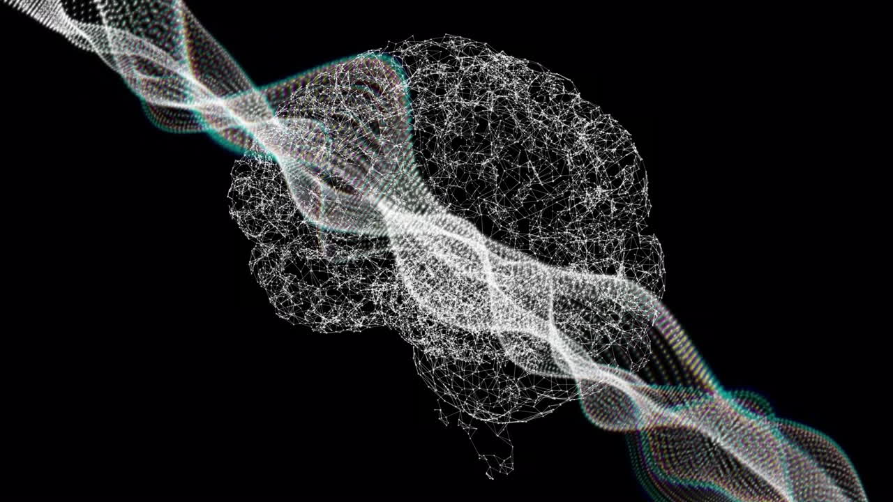 Animation of data processing over human brain
