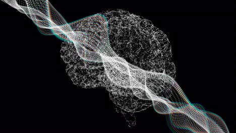 animación del procesamiento de datos sobre el cerebro humano