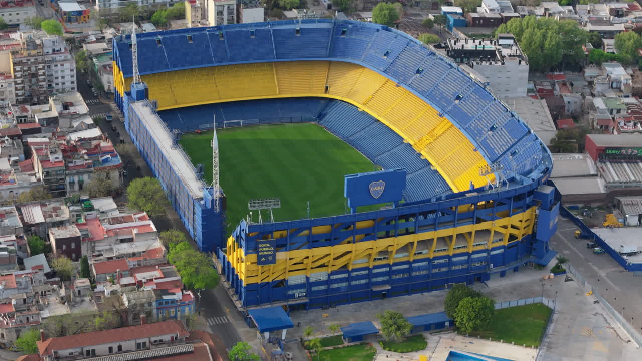 Aerial View of La Bombonera Stadium in Buenos Aires, Argentina