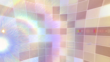 abstract animation with colorful light rays and grid pattern