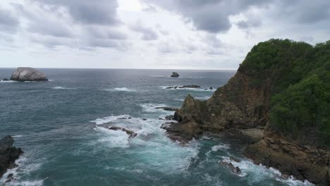 aerial shot of the beautiful landscape in zipolite beach, oaxaca