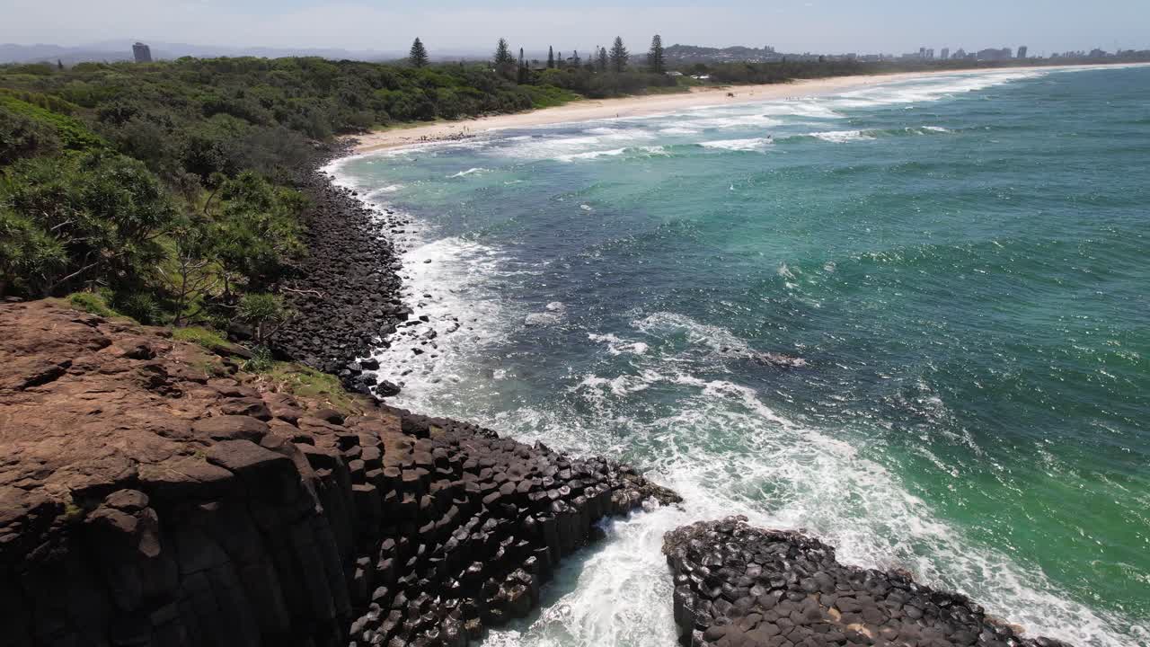 Duranbah Beach In Tweed Heads, NSW, Australia - Drone Shot