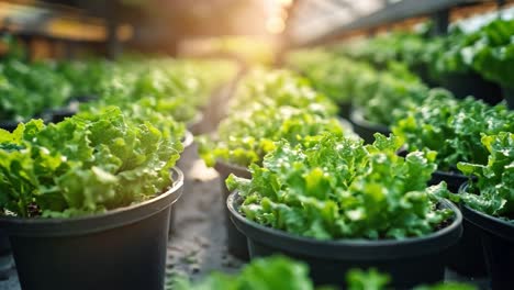 lettuce growing in a greenhouse