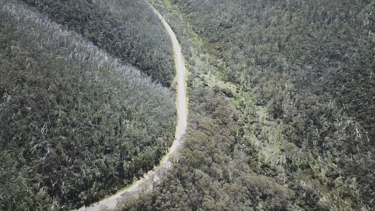 Australian curved deserted road
