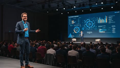 Engaging Presentation on Blockchain Concepts Captivates Audience with Data-Driven Insights and Visual Analytics at an Interactive Conference Setting