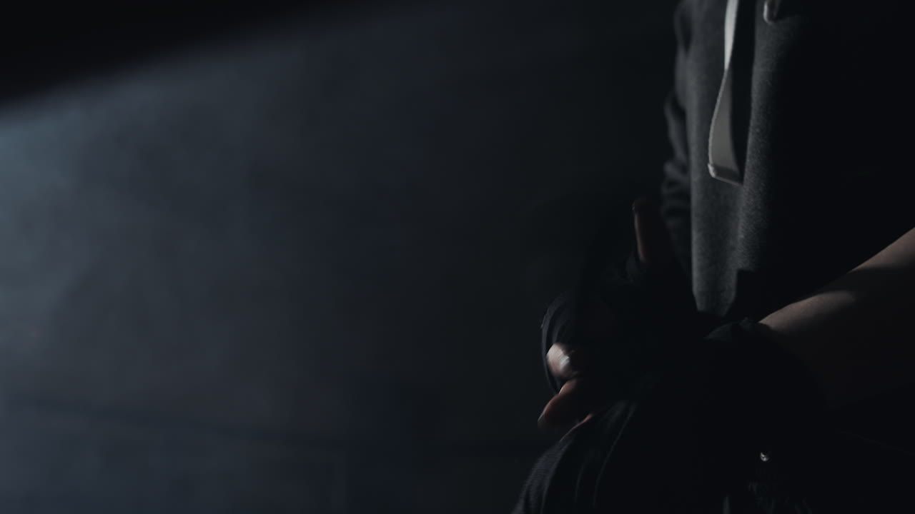 Fighter Wrapping Hands for Boxing Training