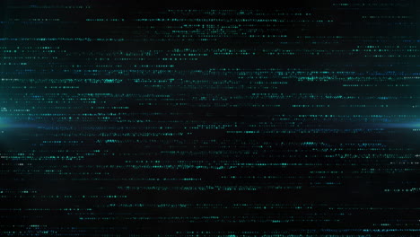 animación de líneas hechas de puntos verdes que se mueven rápidamente sobre un fondo negro