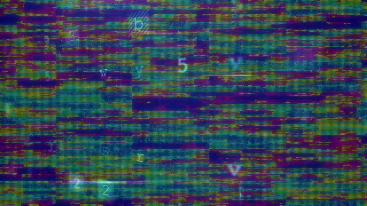 Animation of screen with cyber attack warning on stripes flickering in seamless loop