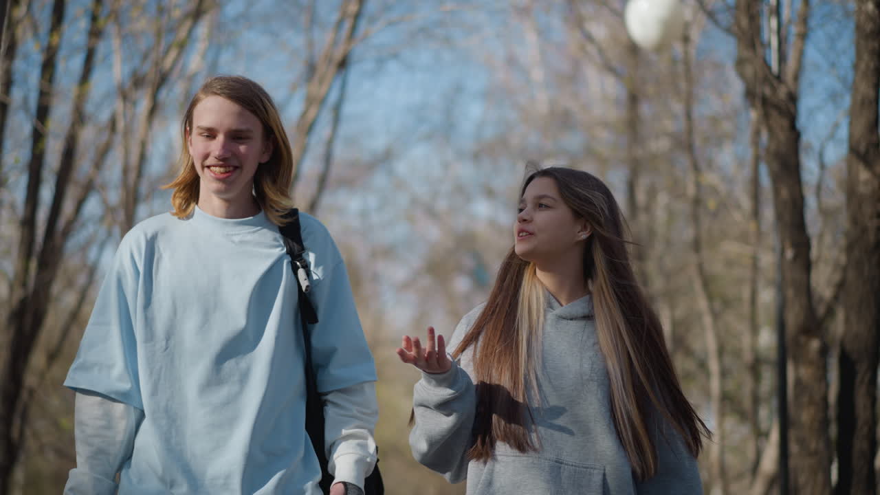 친구들은 그늘진 길을 만족스럽게 거닐고, 즐거운 사람들은 차분한 나들이에서 나무 아래를 어슬렁거리고, 쾌활한 표정의 사람들은 평온한 자연 속 오솔길을 나란히 탐험해요.