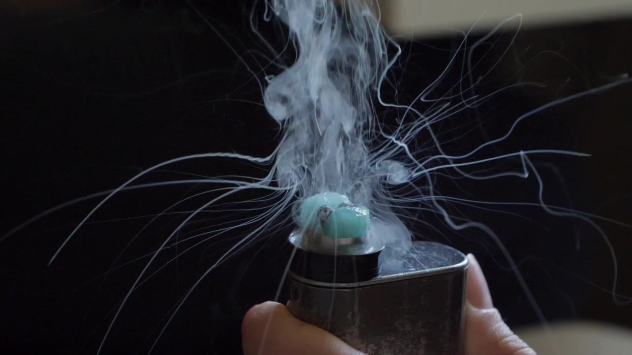 Preparing electronic cigarette coil, slow motion.