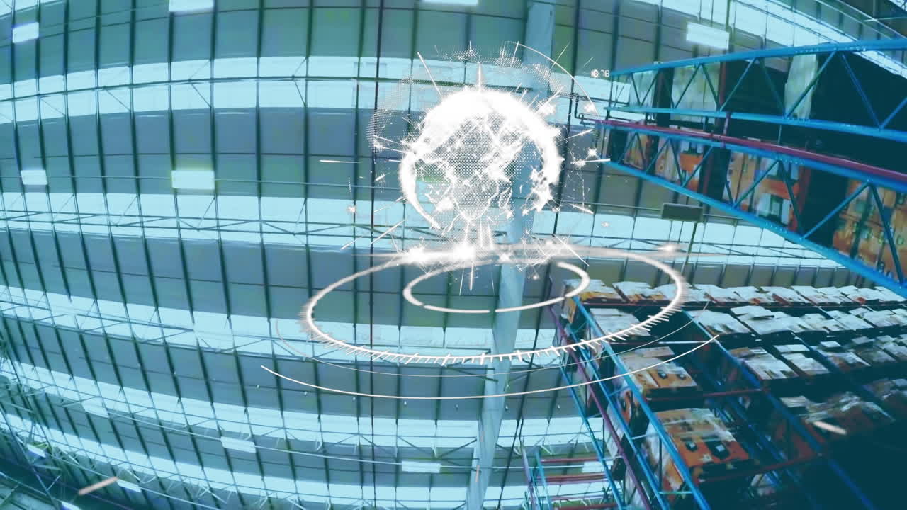 스 ⁇  스캐닝과 창고 위의 글로브의 애니메이션