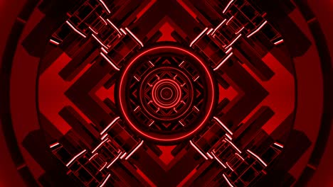 rojo artístico brillante abstracto círculo geométrico fondo túnel