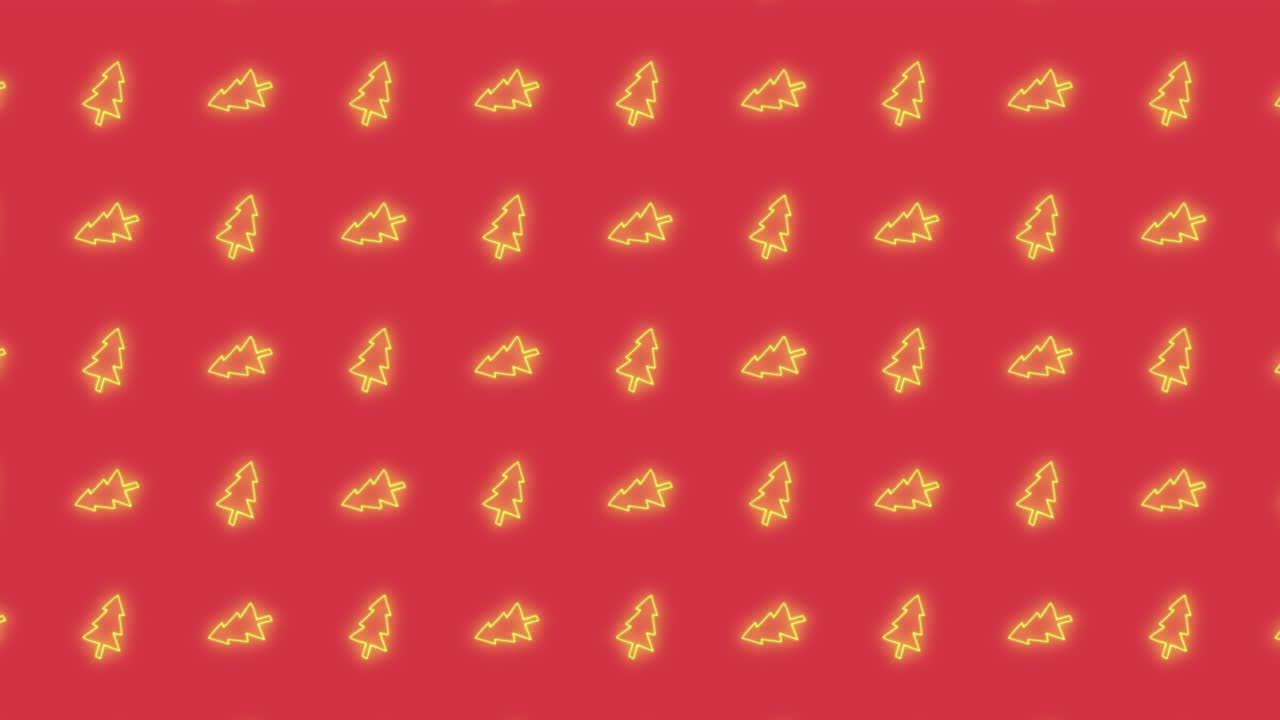 patrón de animación de fondo de mosaico de árbol de navidad en verde brillante y rojo