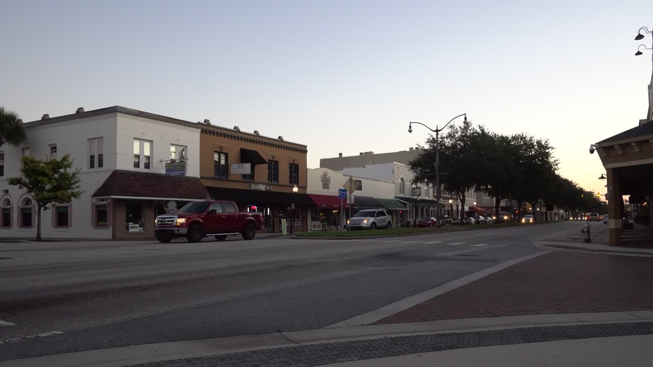 Early morning in downtown Kissimmee Florida.