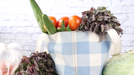 verduras variadas en una bolsa de compras
