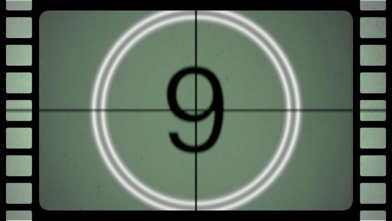 cuenta regresiva de película retro en movimiento en el estilo de los años 80 y 90 21