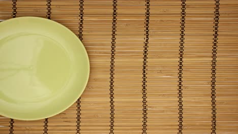 table setting on wooden background - stop motion animation