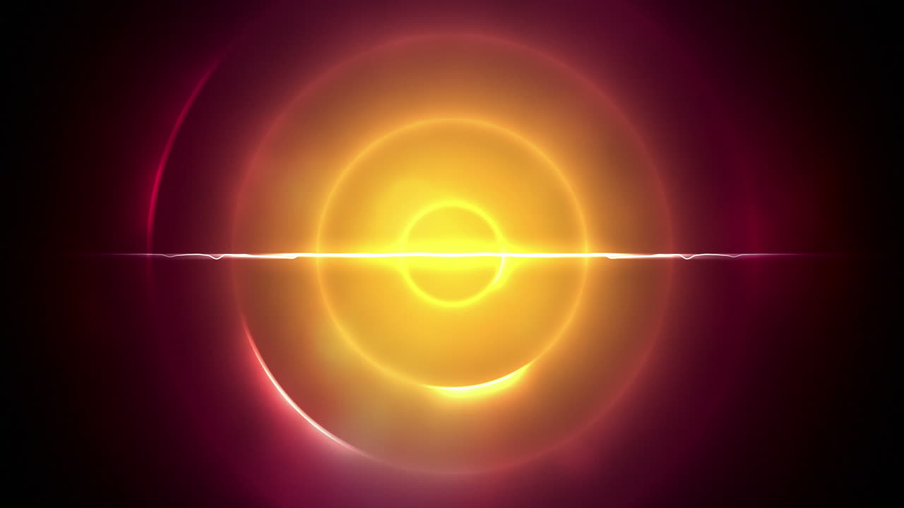 중간에 선이 있는 빨간색과 노란색 원