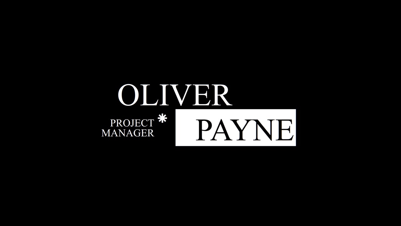 Animeret navneskilt til Oliver Payne Projektleder