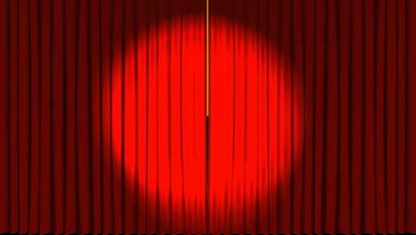 animación de cortinas de teatro que se abren con reflectores