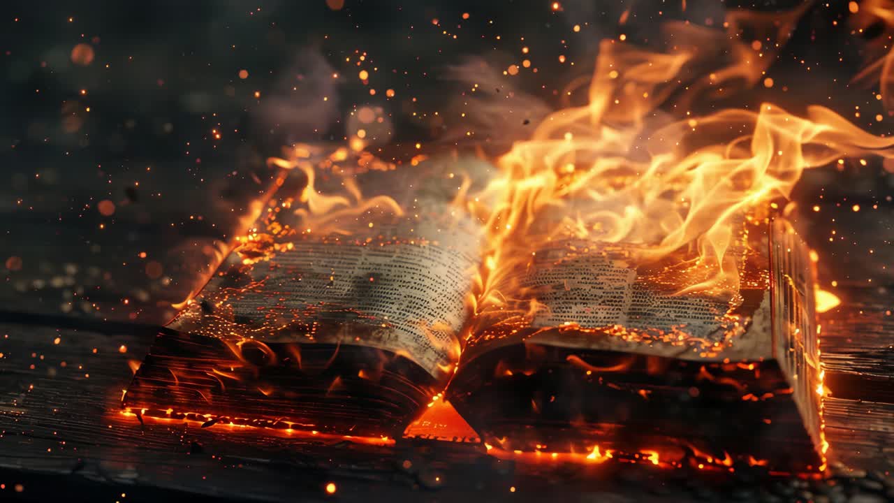 libro en llamas