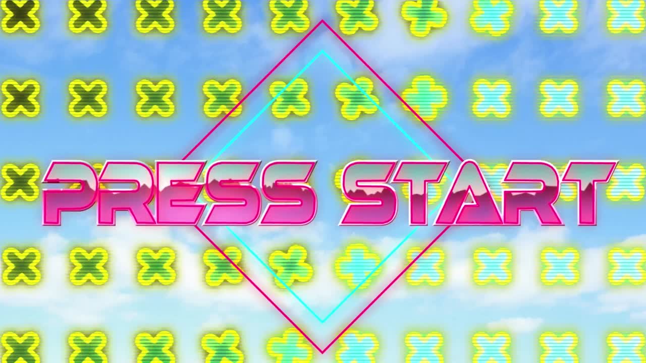 디지털 추상 공간에서 기자 시작의 애니메이션과 코르스