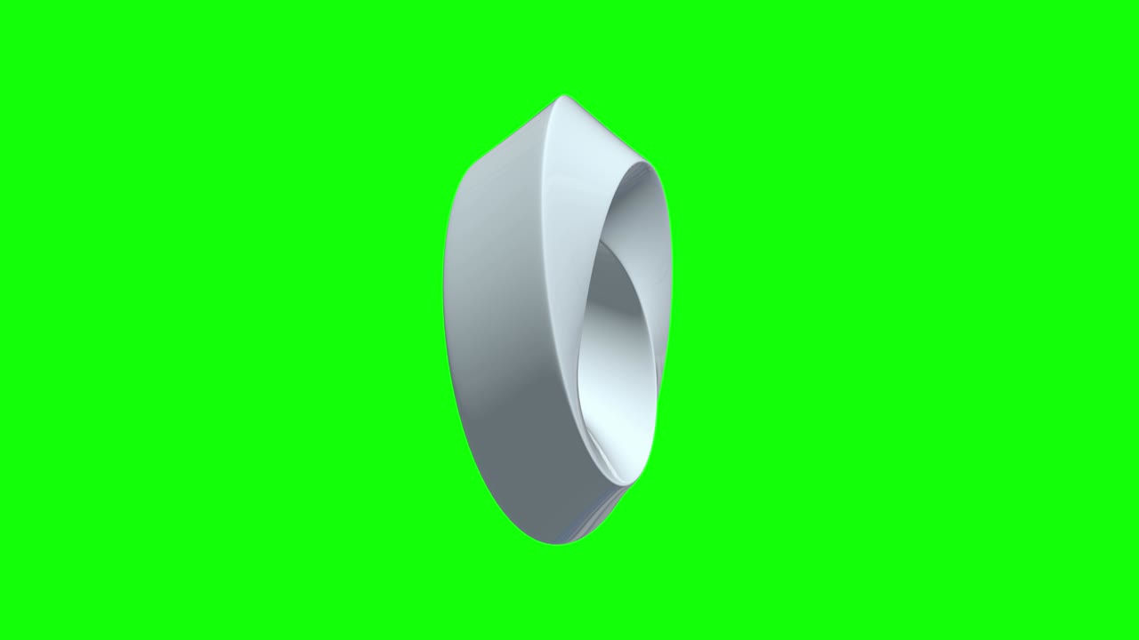 anillo de banda de mobius geometría sagrada. figura espacial con superficies volteadas hacia arriba. ilusión óptica con doble contorno circular renderizado en 3d
