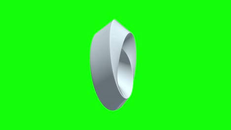 mobius strip ring sacred geometry. spatial figure with upturned surfaces. optical illusion with dual circular contour 3d render