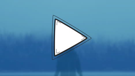 animación del icono de la flecha sobre el paisaje urbano