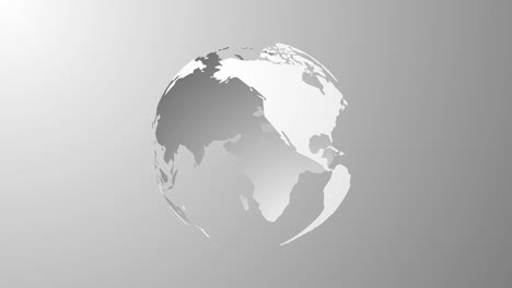 white model of planet earth. an abstract globe rotates around its axis as a business geographic concept.