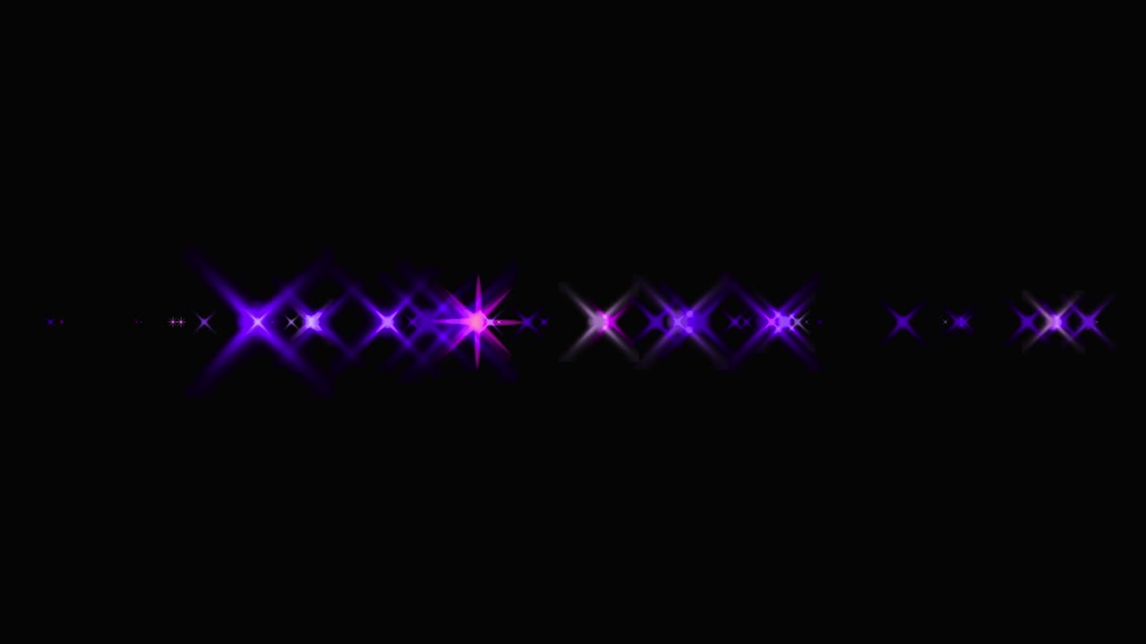 Animazione grafica in movimento con particelle a stella, glitter e brillio.