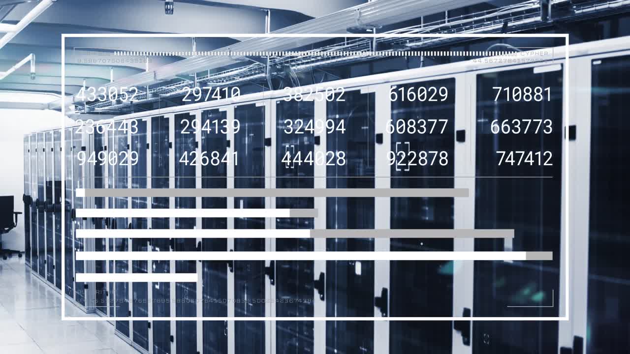 un centro de procesamiento de datos digital que consta de una red de servidores informáticos