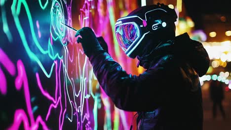 night neon graffiti artist