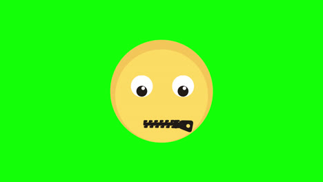 Animación-Del-Icono-Emoji-Silencioso.-Animación-En-Bucle-Con-Canal-Alfa,-Pantalla-Verde.