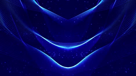 glow blue particles form lines, symmetrical structures. 4k looped sci-fi 3d abstract background. for holiday presentations, ceremonies as vj loop motion design