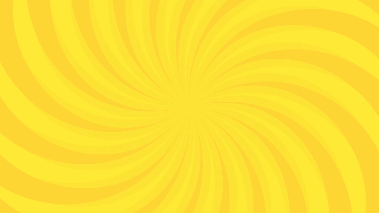 animación en bucle de líneas de concentración amarillas y fondo de efecto que ondulan y giran en un movimiento circular