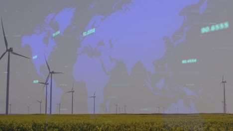 animation of data processing over wind turbines