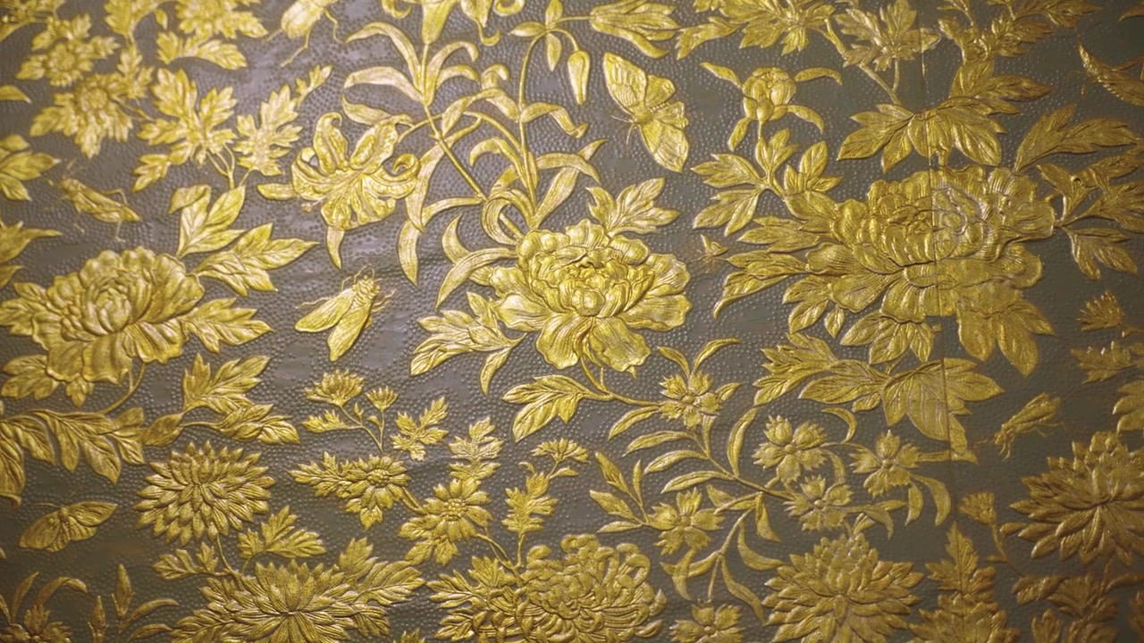 Kinkara-Kami, Japanese Gold Embossed Gilded Walls, Traditional Technique