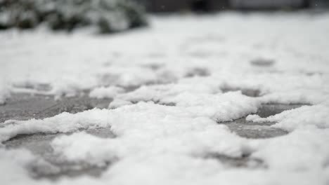 nieve en una superficie pavimentada