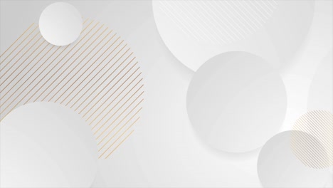 abstract minimal motion background with grey and golden circles